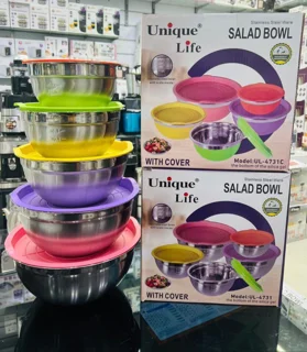 کاسه استیل درب رنگی یونیک لایف مدل UL_4731C
